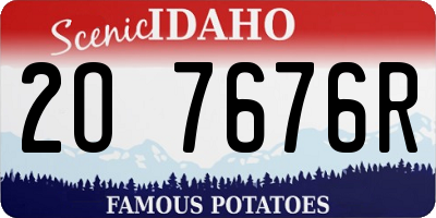 ID license plate 2O7676R