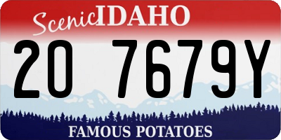 ID license plate 2O7679Y