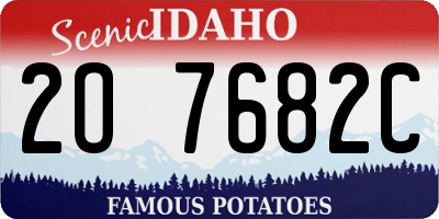 ID license plate 2O7682C