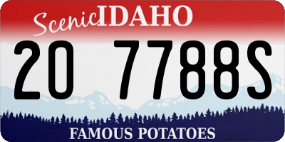 ID license plate 2O7788S