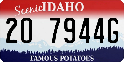 ID license plate 2O7944G
