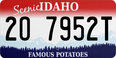 ID license plate 2O7952T