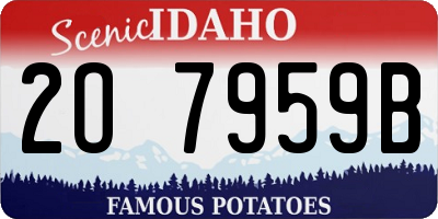 ID license plate 2O7959B