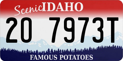 ID license plate 2O7973T