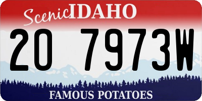 ID license plate 2O7973W