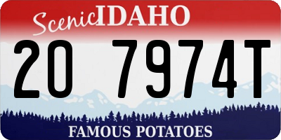 ID license plate 2O7974T