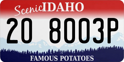 ID license plate 2O8003P