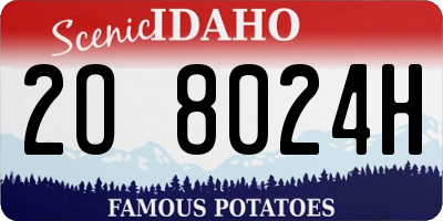 ID license plate 2O8024H
