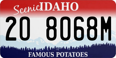 ID license plate 2O8068M
