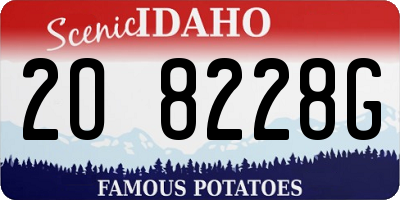 ID license plate 2O8228G