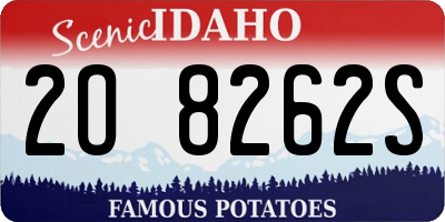 ID license plate 2O8262S