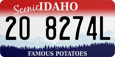 ID license plate 2O8274L