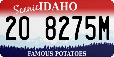 ID license plate 2O8275M