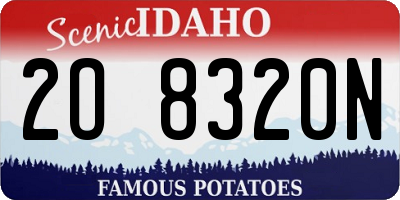 ID license plate 2O8320N