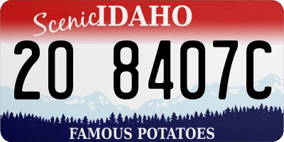 ID license plate 2O8407C