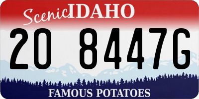 ID license plate 2O8447G