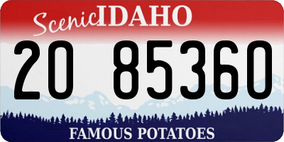ID license plate 2O8536O