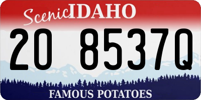 ID license plate 2O8537Q