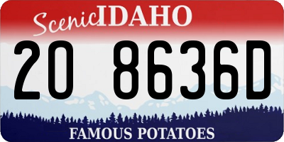 ID license plate 2O8636D