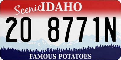 ID license plate 2O8771N