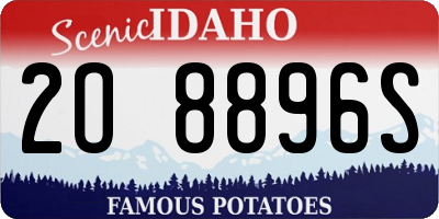 ID license plate 2O8896S