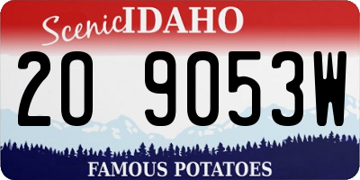 ID license plate 2O9053W