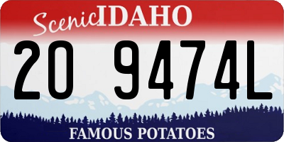 ID license plate 2O9474L