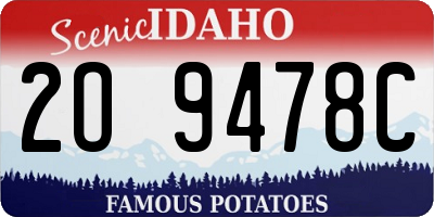 ID license plate 2O9478C