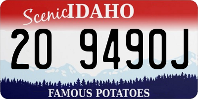 ID license plate 2O9490J