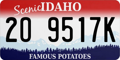 ID license plate 2O9517K