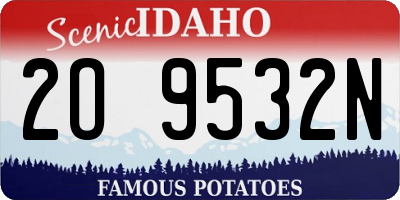 ID license plate 2O9532N