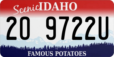 ID license plate 2O9722U