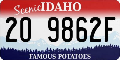 ID license plate 2O9862F