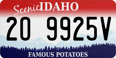 ID license plate 2O9925V