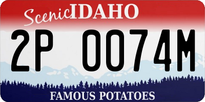 ID license plate 2P0074M