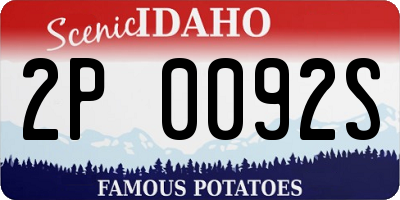 ID license plate 2P0092S