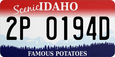 ID license plate 2P0194D