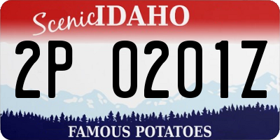ID license plate 2P0201Z