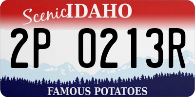 ID license plate 2P0213R