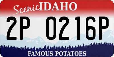 ID license plate 2P0216P