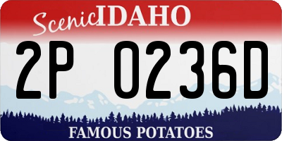ID license plate 2P0236D