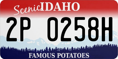 ID license plate 2P0258H