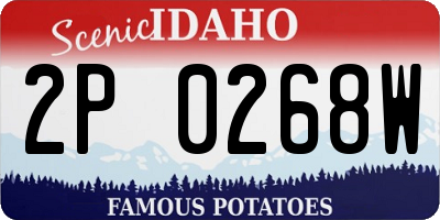 ID license plate 2P0268W