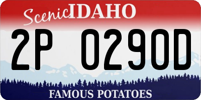 ID license plate 2P0290D