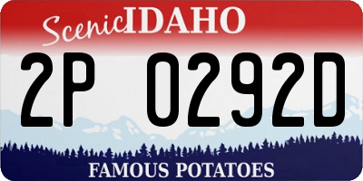 ID license plate 2P0292D