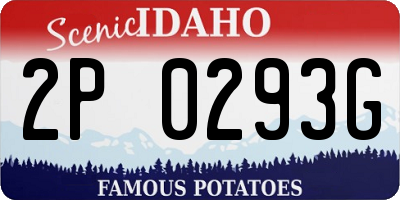 ID license plate 2P0293G