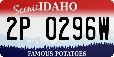 ID license plate 2P0296W