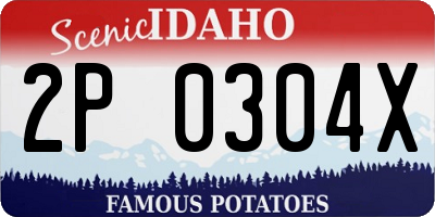 ID license plate 2P0304X