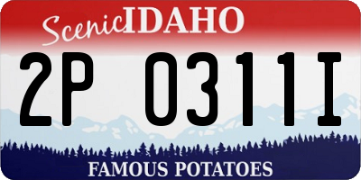 ID license plate 2P0311I