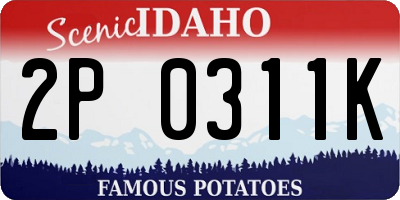 ID license plate 2P0311K
